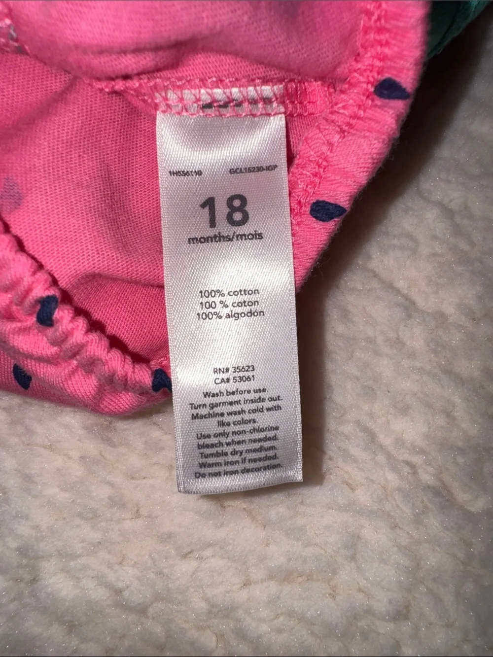 Carter's Pink & Green Watermelon Ruffle Bodysuit